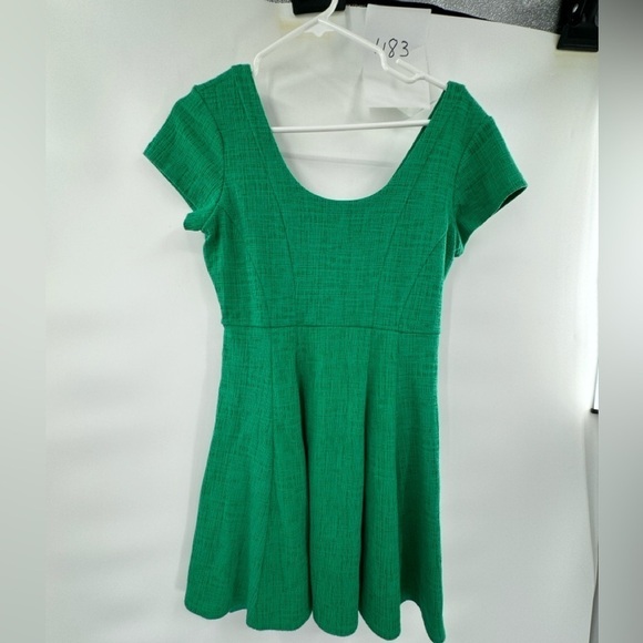 Anthropologie Maeve Fit-and-Flare Knit Dress Green XSP New Timeless Chic Classic - Picture 4 of 13